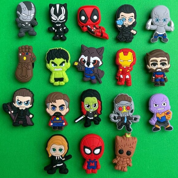 Marvel Heroes Crocs Shoe Charms Set of 18 - jibbitz Charms - Picture 1 of 3